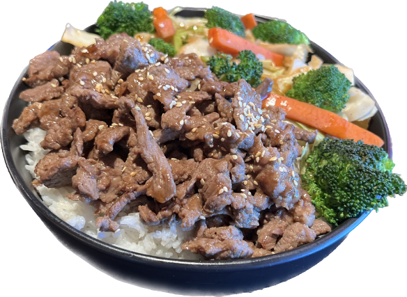 Steak Teriyaki $17.99 Steak, savory teriyaki sauce, crisp broccoli, carrots and cabbage served over fluffy white rice. 1.5 lbs of deliciousness!